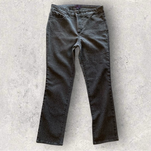 NYDJ Not My Daughter’s Jeans Denim Leopard    Black Stretch Great Condition! - Picture 15 of 15